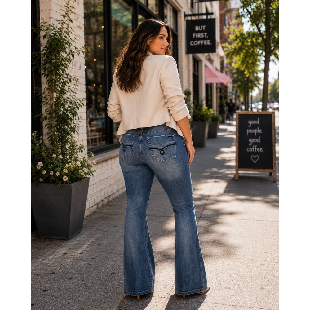 Z. Cavaricci Women’s Bootcut Jeans Size 16 – Medium Wash